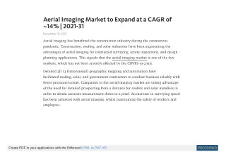 Aerial Imaging Market to Expand at a CAGR of ~14% | 2021-31