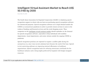 Intelligent Virtual Assistant Market to Reach US$ 50.9 Bn by 2030
