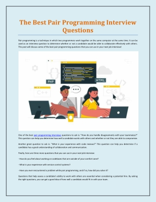 The Best Pair Programming Interview Questions