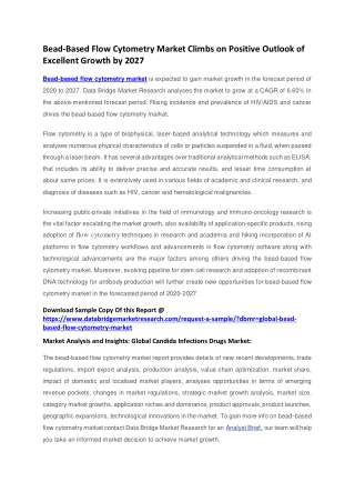 Bead-Based Flow Cytometry Market – Industry Trends and Forecast to 2027
