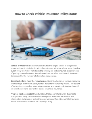 How to Check Vehicle Insurance Policy Status -Quickinsure