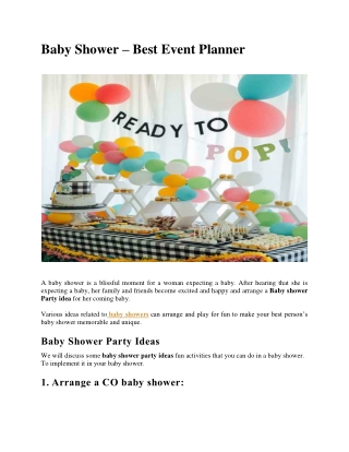 Baby Shower – Best Event Planner