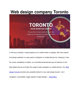 Web design company Toronto