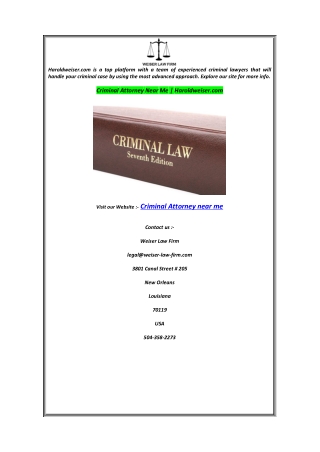 Criminal Attorney Near Me Haroldweiser.com