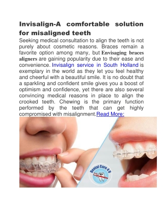 Invisalign-A comfortable solution for misaligned teeth