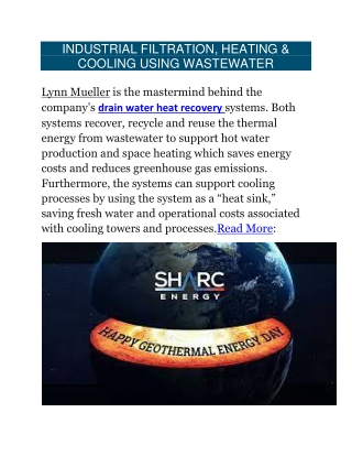 INDUSTRIAL FILTRATION, HEATING & COOLING USING WASTEWATER