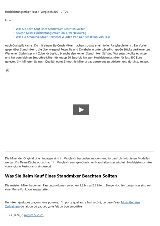 Was sind Smoothie Bereiter ? -- 2020