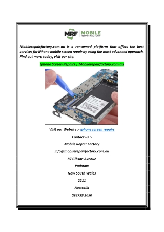 Iphone Screen Repairs  Mobilerepairfactory.com.au