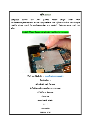 Mobile Phone Repairs  Mobilerepairfactory.com.au