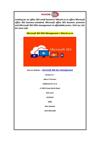 Microsoft 365 DNS Management  Maceit.co.nz