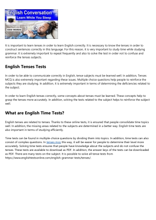 Tenses MCQ