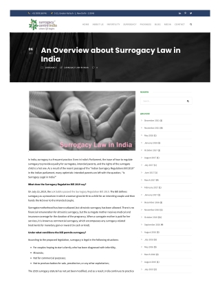 An Overview about Surrogacy Law in India