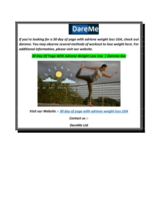 30 Day Of Yoga With Adriene Weight Loss Usa   Dareme.live