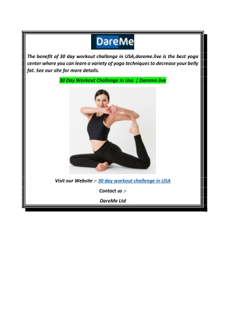 30 Day Workout Challenge In Usa   Dareme.live