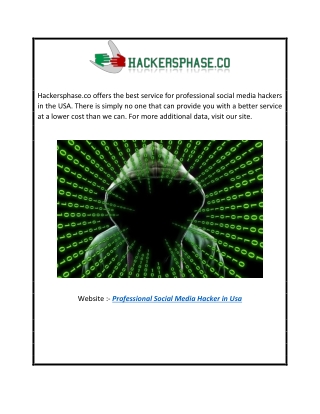 Professional Social Media Hacker in Usa | Hackersphase.co