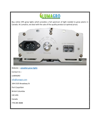 canadian grow lights  Lumagro.com