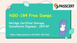 2021 Free NCSIE ONTAP NS0-184 Exam Dumps