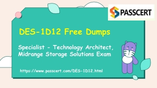 Download 2021 Free DELL EMC DES-1D12 Exam Dumps