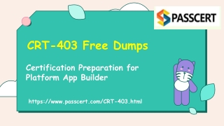 Salesforce Platform App Builder CRT-403 Exam Dumps