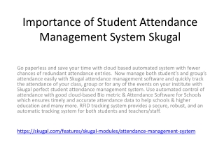 Importance of Student Attendance Management System Skugal