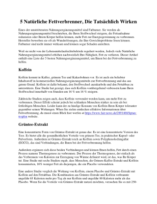 5 natürliche Fettverbrenner, die wirklich wirken
