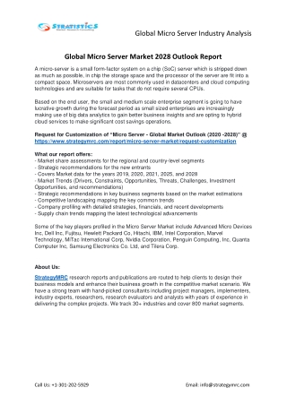 Micro Server Market Forecasts to 2028