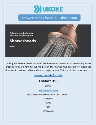 Shower Heads for Sale | Ukoke.com