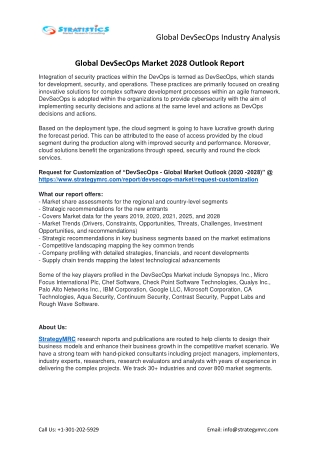 DevSecOps Market Forecasts to 2028