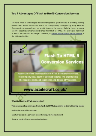 Guaranteed Flash to HTML5 Conversion Services