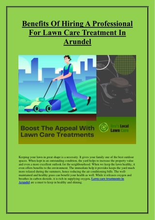Benefits of hiring a professional for lawn care treatment in Arundel