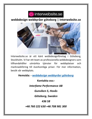 webbdesign webbyråer göteborg | Interwebsite.se