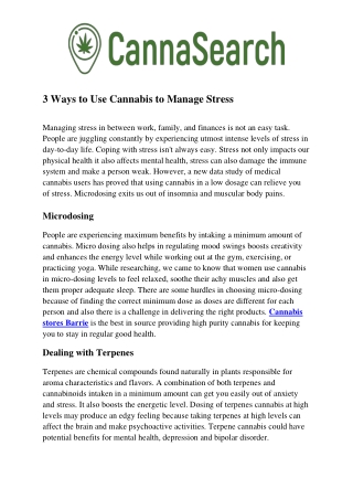 3 ways to use cannabis to manage stress