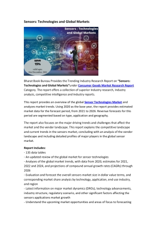 Sensors Technologies and Global Markets