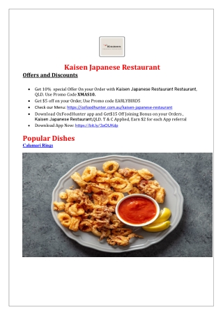 10%  off - Kaisen Japanese Restaurant Paddington, QLD