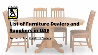 List of Furniture Dealers and Suppliers in UAE