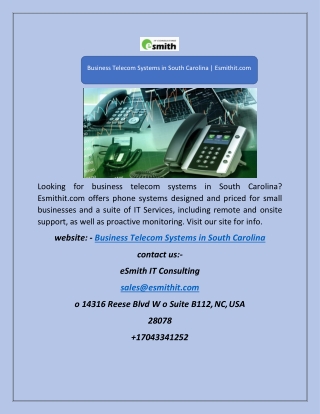 Business Telecom Systems in South Carolina | Esmithit.com