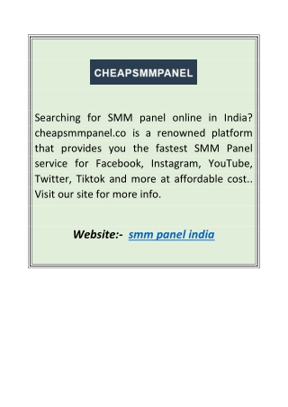 smm panel india |cheapsmmpanel.co