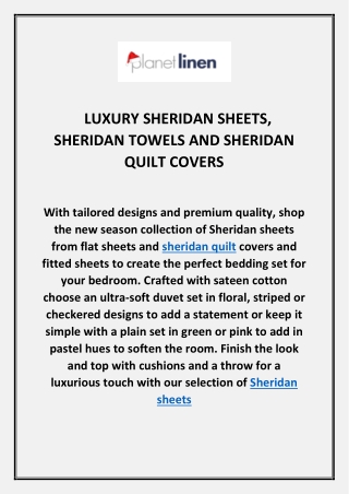 Shop Planet Linen Online for Luxury Sheridan Sheets, Sheridan Towels and sheridan quilt covers