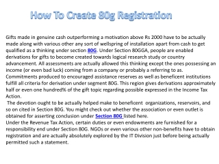 How To Create 80g Registration