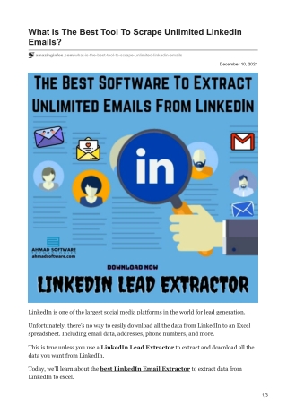 What Is The Best Tool To Scrape Unlimited LinkedIn Emails