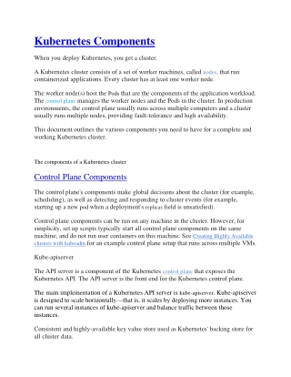Kubernetes Components