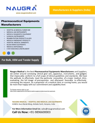 Pharmaceutical Equipments Manufacturers