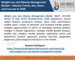 Global Weight Loss and Obesity Management Market