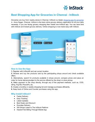 Best Shopping App for Groceries in Chennai - InStock