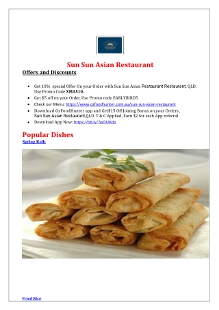 10%  off -  Sun Sun Chinese Restaurant Aspley Delivery, QLD