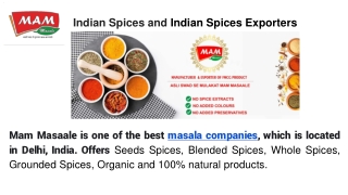 Spice India and Indian Spices Exporters