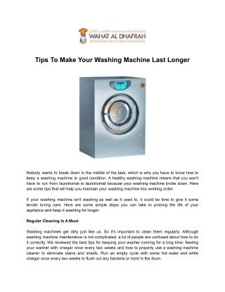 Tips To Make Your Washing Machine Last Longer