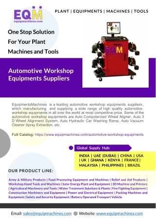 Automotive Workshop Equipments Suppliers