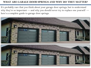 WHAT ARE GARAGE DOOR SPRINGS AND WHY DO THEY MATTER?