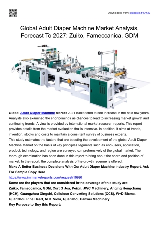 Global Adult Diaper Machine Market: What Will Be the Future Growth Opportunities